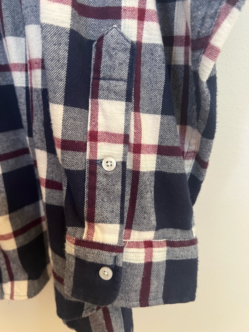 Ralph Lauren Blake Shirt XXL Plaid Button Down Navy Burgundy Cotton - Picture 5 of 8